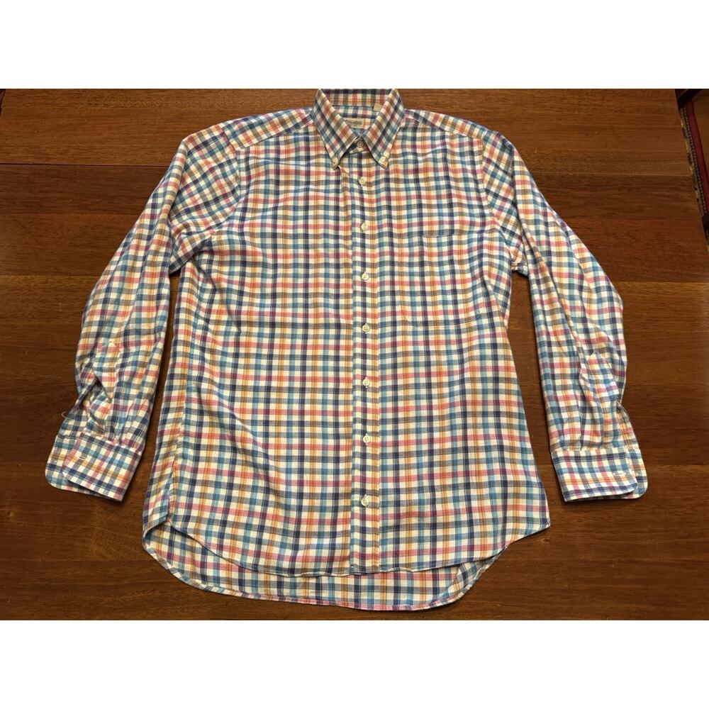 Medium Gitman Bros Colorful Checkered Soft Cotton… - image 2